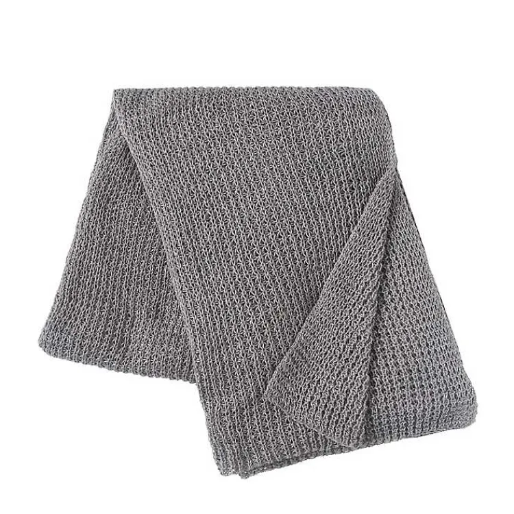 Blankets & Throws>Kirklands Home Soft Knitted Throw Gray