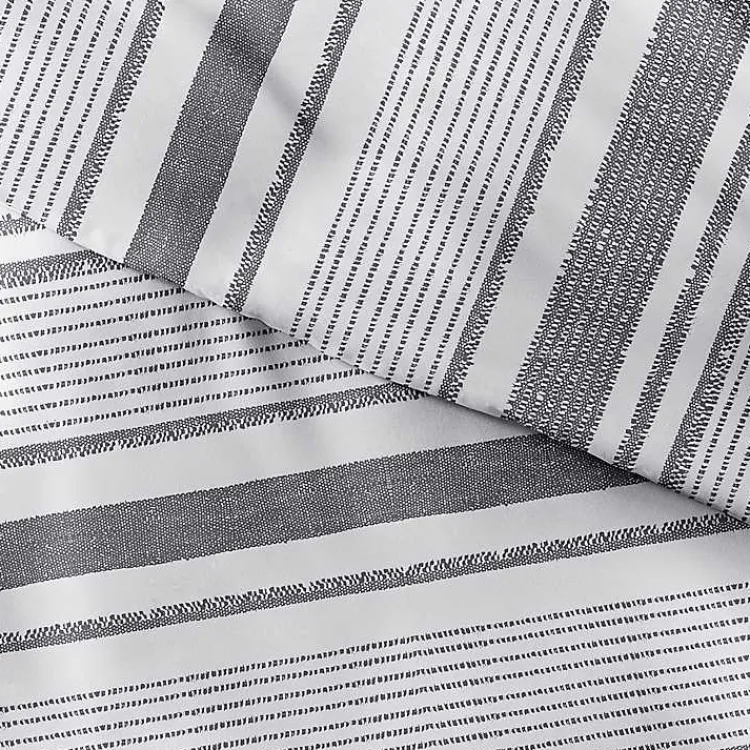 Kirklands Home Gray Soft Striped 3-pc. King Duvet Cover Set