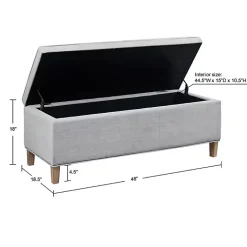 Kirklands Home Soft-Close Storage Bench Gray New