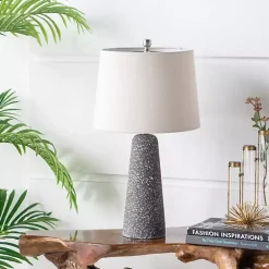 Kirklands Home Gray Speckled Stone Table Lamp Tan Discount