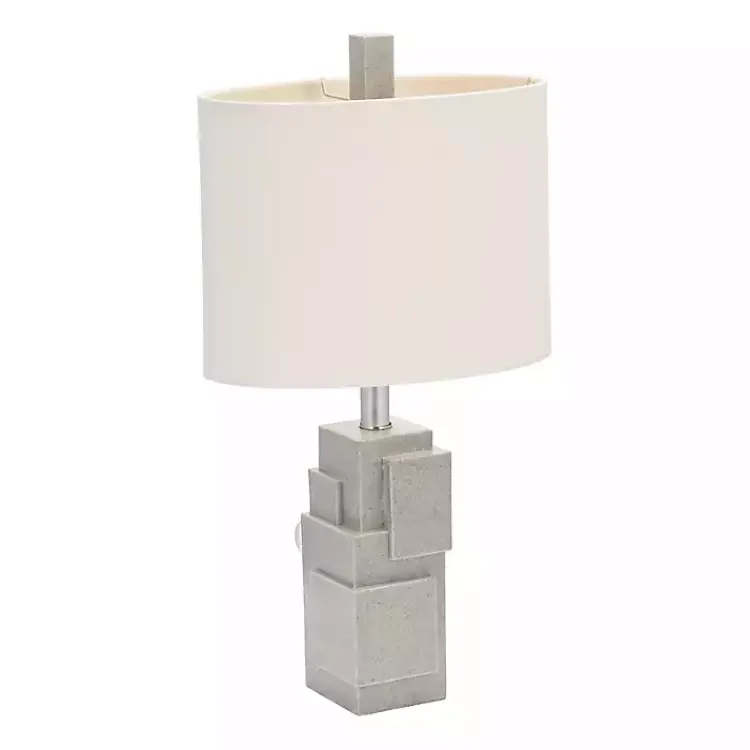 Kirklands Home Gray Stacked Blocks Table Lamp Ivory Hot