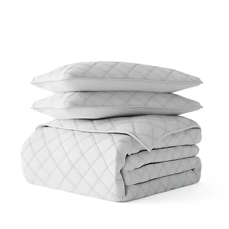 Kirklands Home Stitched Diamond 3-pc. King Quilt Set Gray Online
