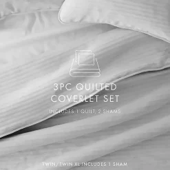 Kirklands Home Stitched Stripes 3-pc. Queen Quilt Set Gray Hot