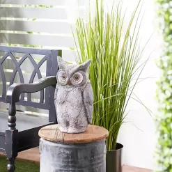 Kirklands Home Stone Owl Statue Gray New