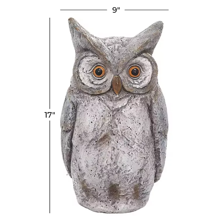 Kirklands Home Stone Owl Statue Gray New
