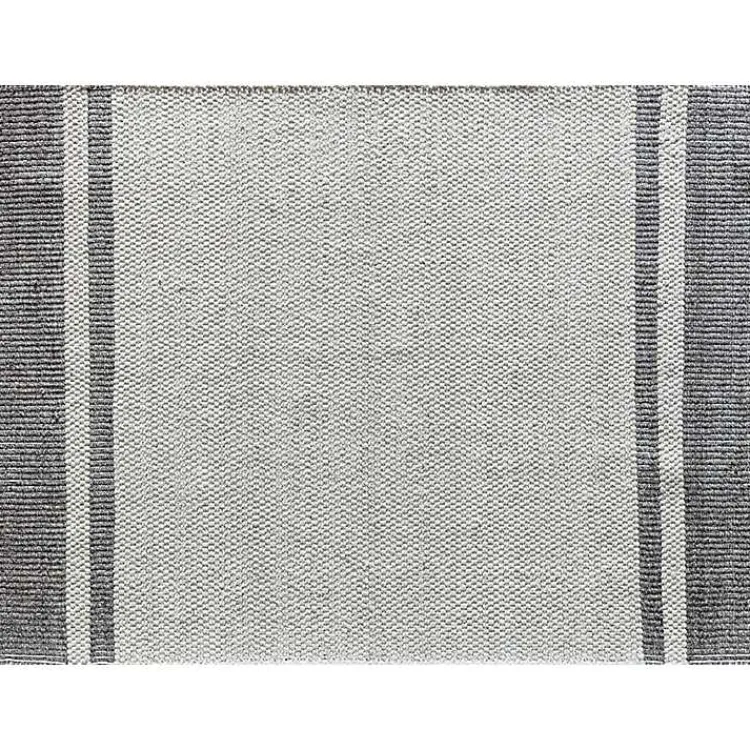 Kirklands Home Gray Striped Border Area Rug Sale