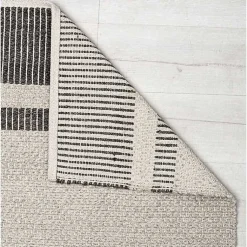 Kirklands Home Gray Striped Border Area Rug Sale