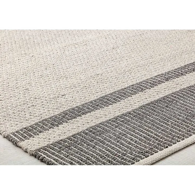Kirklands Home Gray Striped Border Area Rug Sale