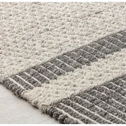 Kirklands Home Gray Striped Border Area Rug Sale