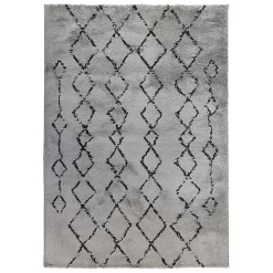 Kirklands Home Striped Diamond Area Rug, 8x10 Gray Hot