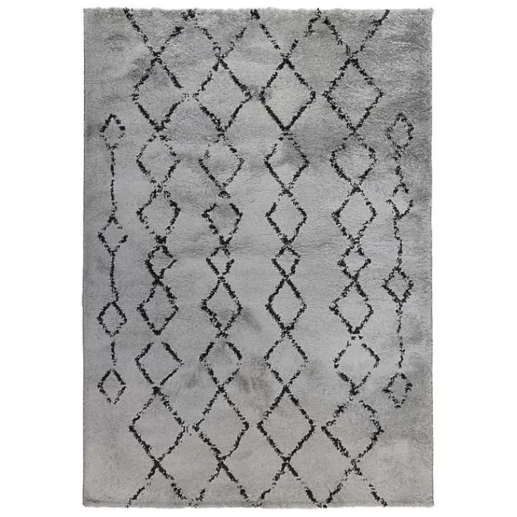 Kirklands Home Striped Diamond Area Rug, 8x10 Gray Hot