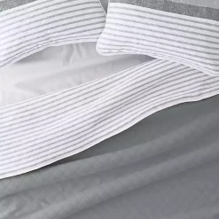 Kirklands Home Gray Striped Reversible 2-pc. Twin Quilt Set New