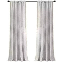 Kirklands Home Gray Striped Tassel Curtain Panel Set, 84 in. Discount