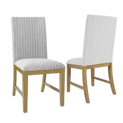 Kirklands Home Stripes Nailhead Dining Chairs, Set of 2 Gray Discount