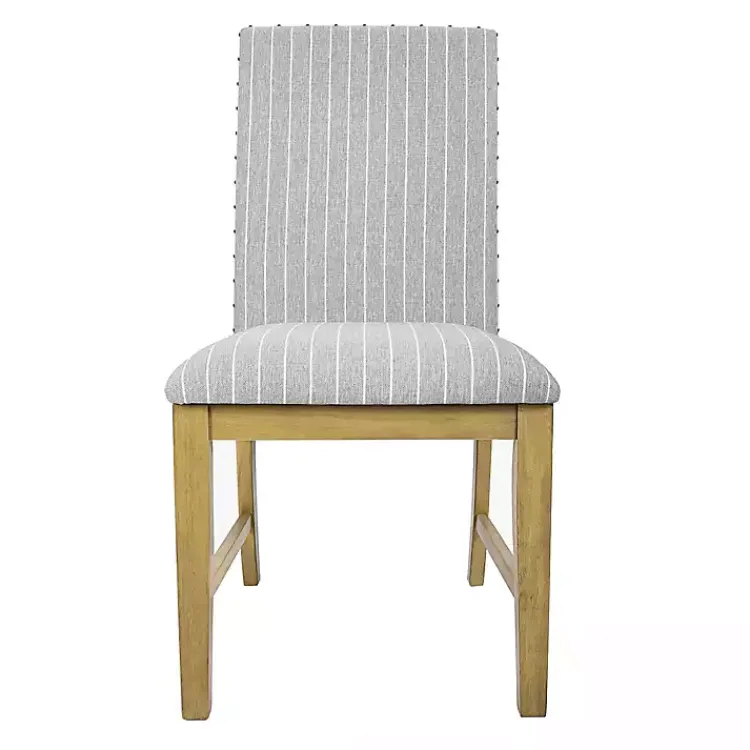 Kirklands Home Stripes Nailhead Dining Chairs, Set of 2 Gray Discount