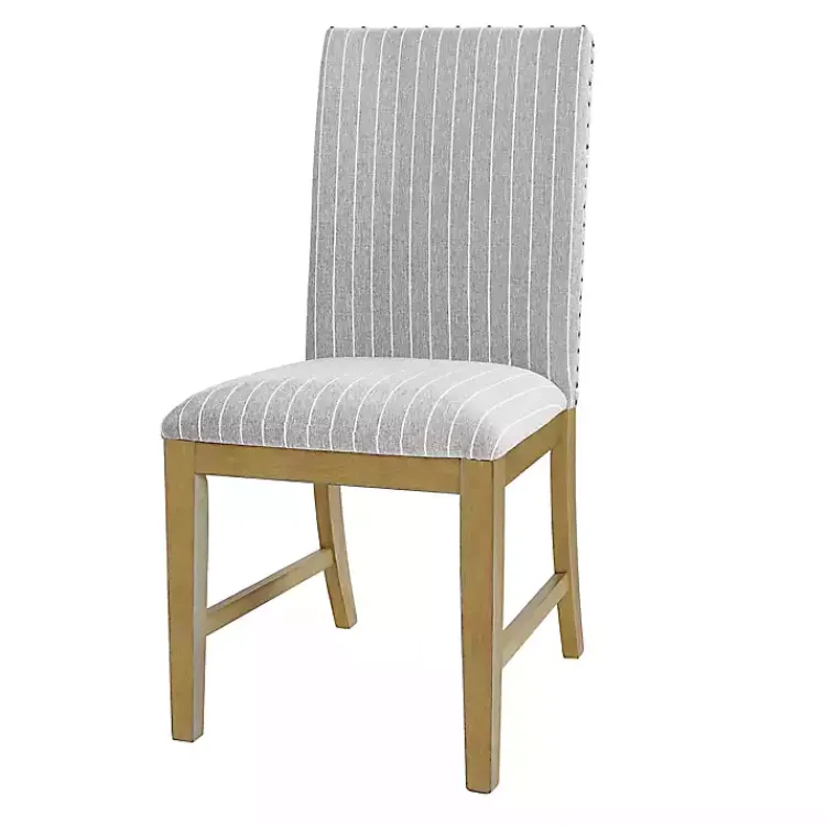 Kirklands Home Stripes Nailhead Dining Chairs, Set of 2 Gray Discount