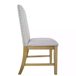 Kirklands Home Stripes Nailhead Dining Chairs, Set of 2 Gray Discount