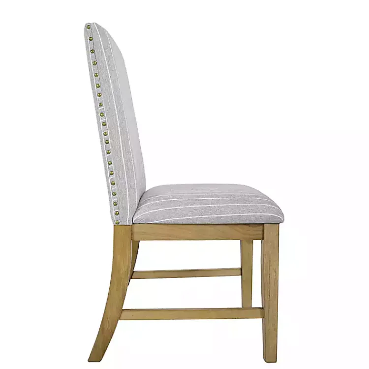 Kirklands Home Stripes Nailhead Dining Chairs, Set of 2 Gray Discount