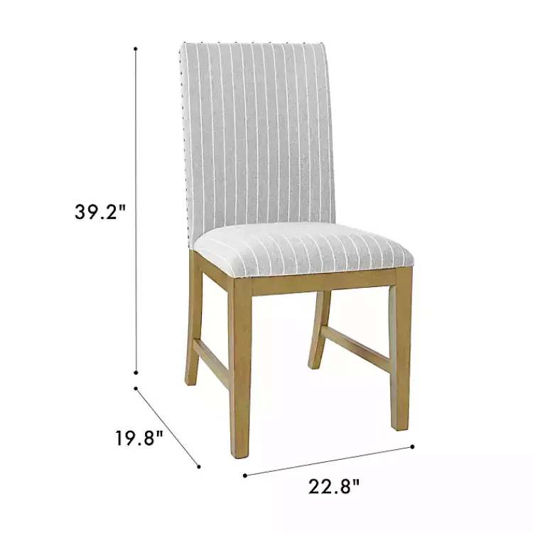Kirklands Home Stripes Nailhead Dining Chairs, Set of 2 Gray Discount
