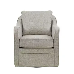 Kirklands Home Swivel Upholstered Wide Seat Accent Chair Gray