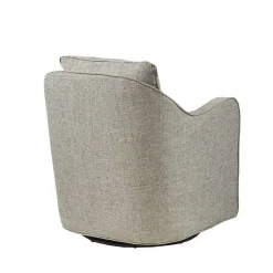 Kirklands Home Swivel Upholstered Wide Seat Accent Chair Gray