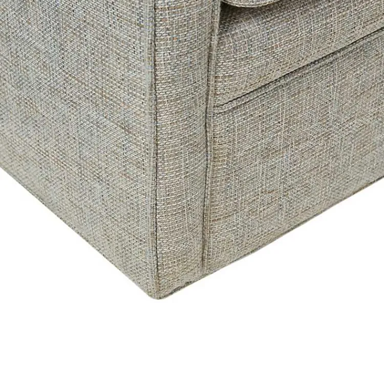 Kirklands Home Swivel Upholstered Wide Seat Accent Chair Gray