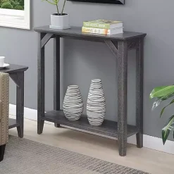 Kirklands Home Tapered Legs Rustic Console Table Gray Hot
