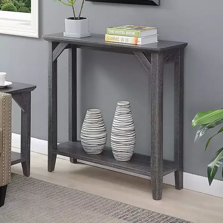 Kirklands Home Tapered Legs Rustic Console Table Gray Hot