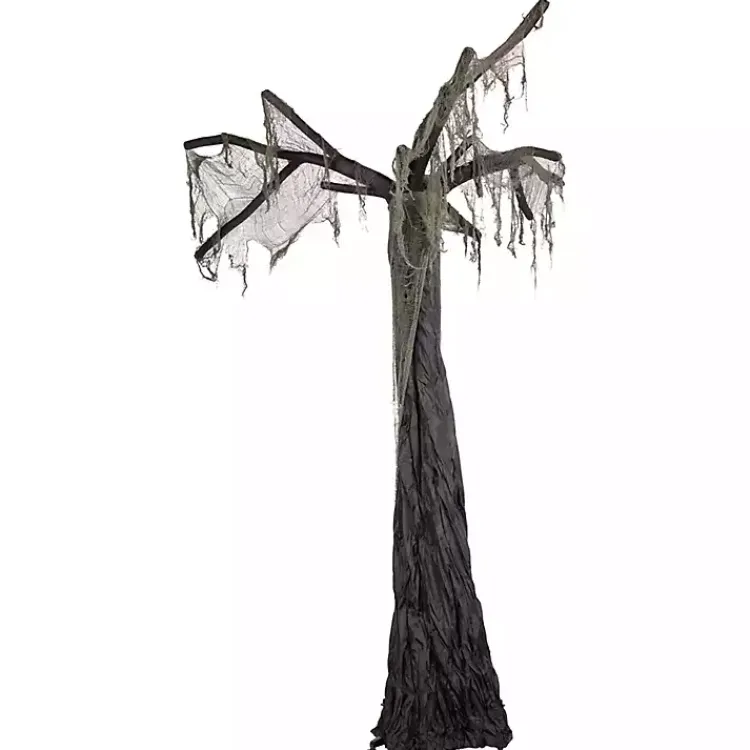Halloween>Kirklands Home Gray Tattered Spooky Tree Halloween Décor, 7.5 ft.