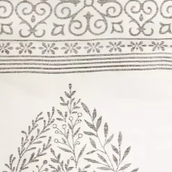 Kirklands Home Gray Teardrop Leaves Curtain Panel Set, 84 in. Hot