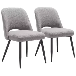 Kirklands Home Teddy Upholstered Dining Chairs, Set of 2 Gray Online