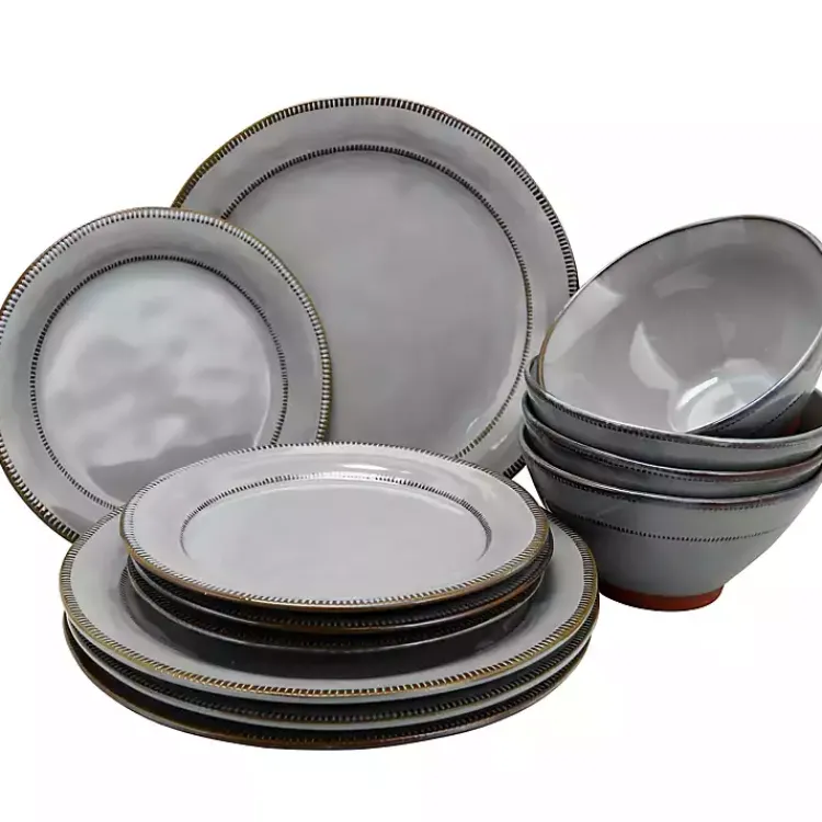 Kirklands Home Terracotta 12-pc. Dinnerware Set Gray
