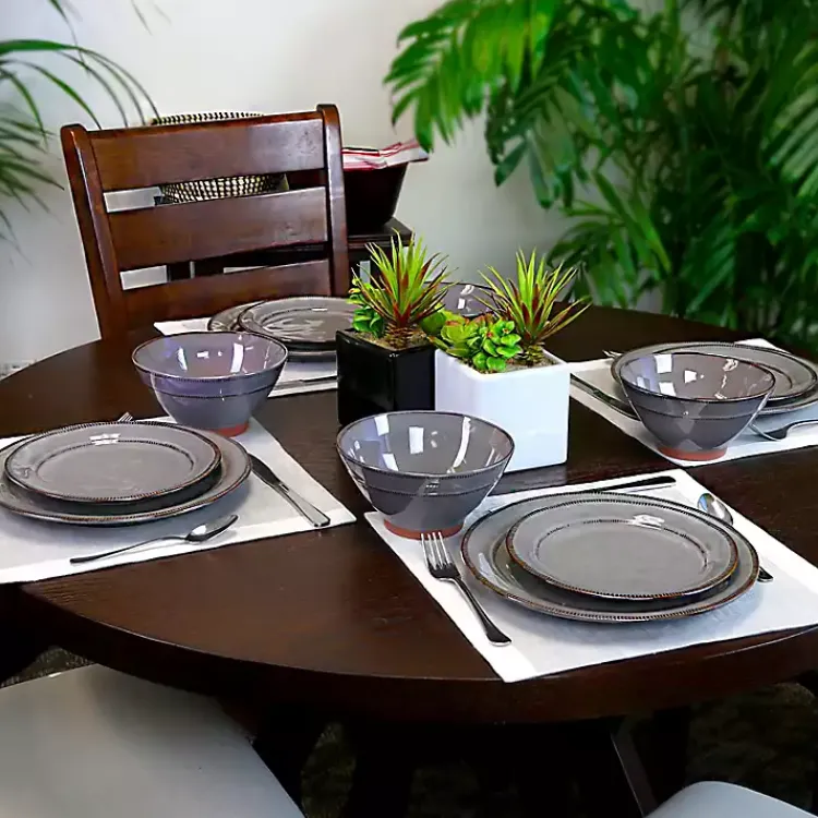 Kirklands Home Terracotta 12-pc. Dinnerware Set Gray