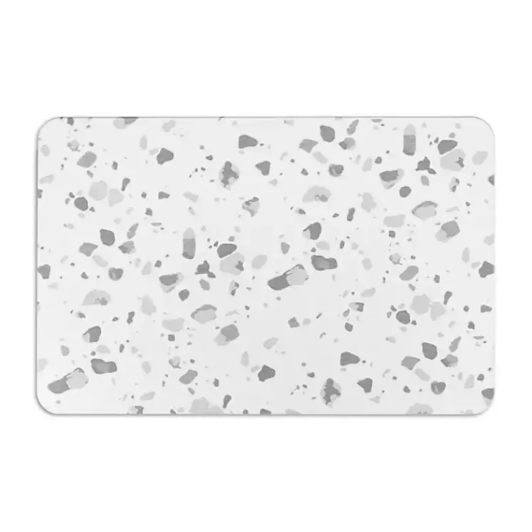 Kirklands Home Gray Terrazzo Stone Bath Mat Hot