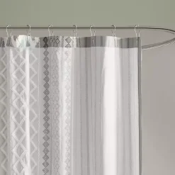 Kirklands Home Textured Chenille Shower Curtain Gray Sale