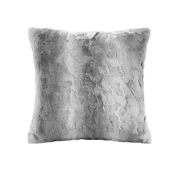 Pillows>Kirklands Home Textured Faux Fur Pillow Gray
