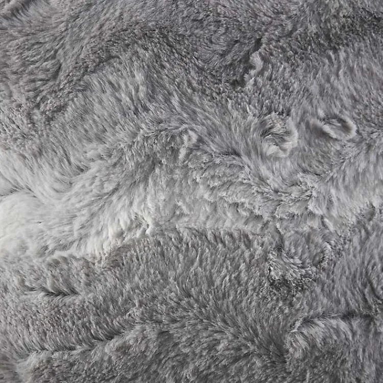 Pillows>Kirklands Home Textured Faux Fur Pillow Gray