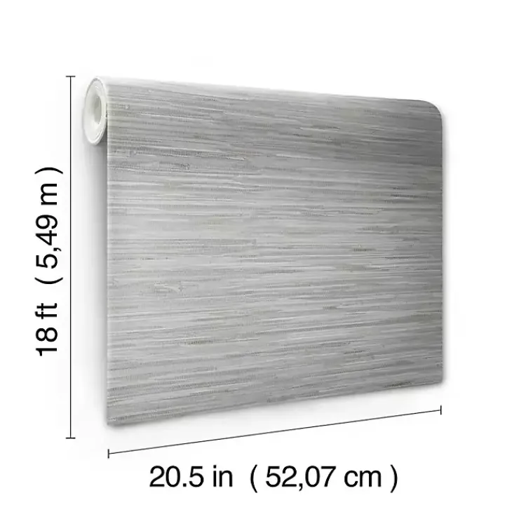 Kirklands Home Textured Grassweave Peel & Stick Wallpaper Gray New