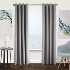 Kirklands Home Thatched Blackout Curtain Panel, 63 in. Gray Outlet