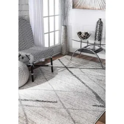 Kirklands Home Gray Thigpen Diamond Area Rug, 5x8 Discount