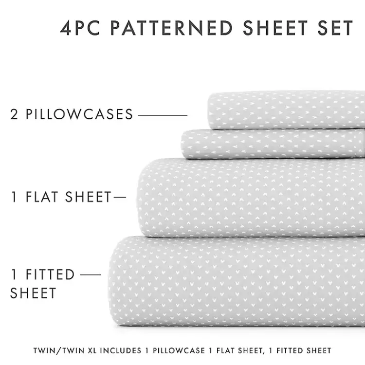 Kirklands Home Tiny Hearts 3-pc. Twin Sheet Set Gray Online