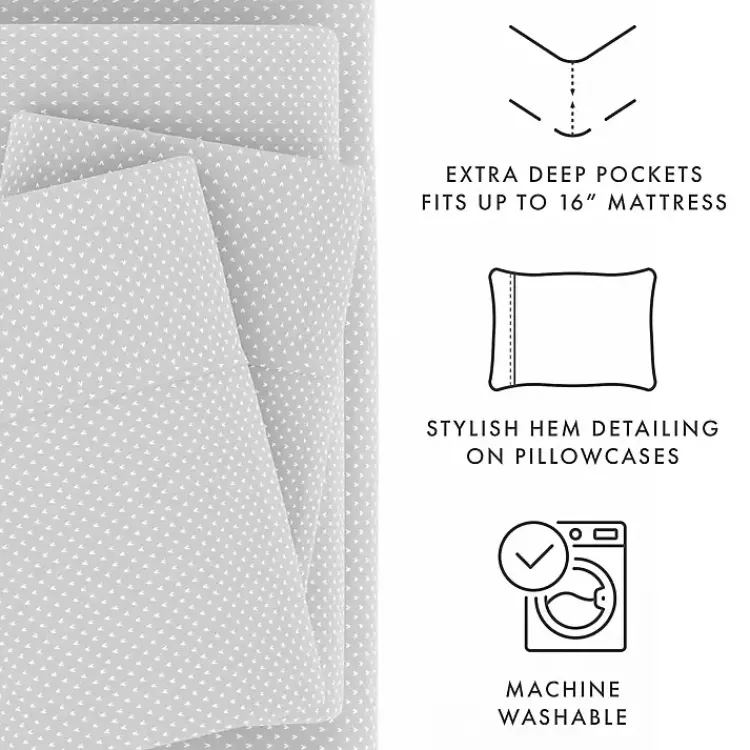 Kirklands Home Tiny Hearts 3-pc. Twin Sheet Set Gray Online
