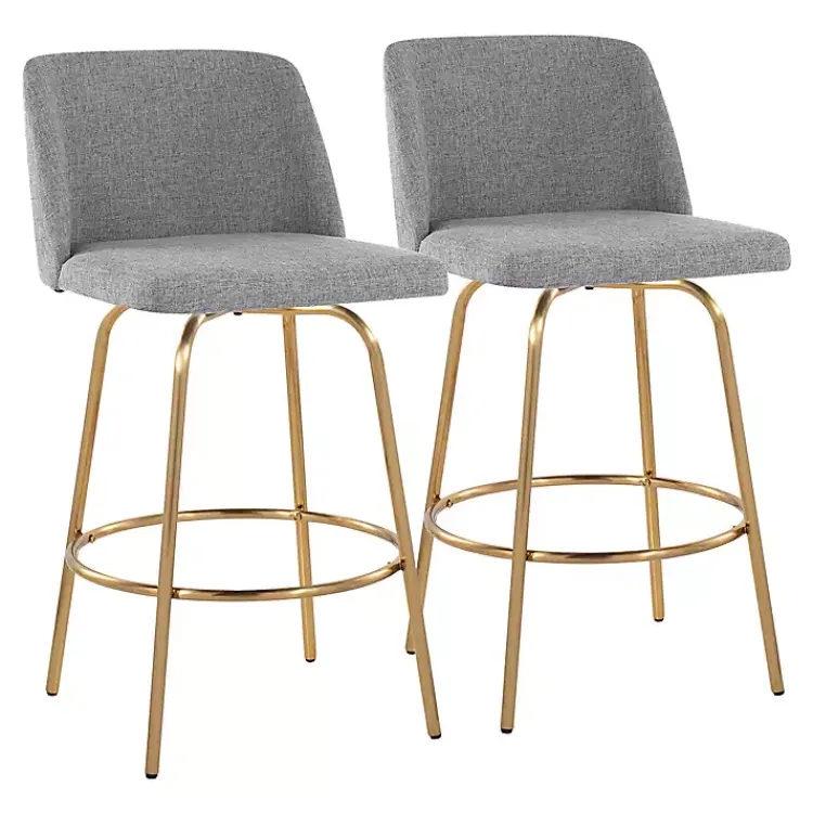 Kirklands Home Torino Gold Leg Counter Stools, Set of 2 Gray Discount