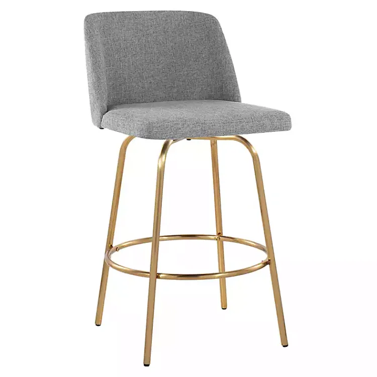 Kirklands Home Torino Gold Leg Counter Stools, Set of 2 Gray Discount