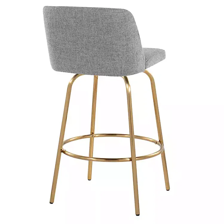 Kirklands Home Torino Gold Leg Counter Stools, Set of 2 Gray Discount
