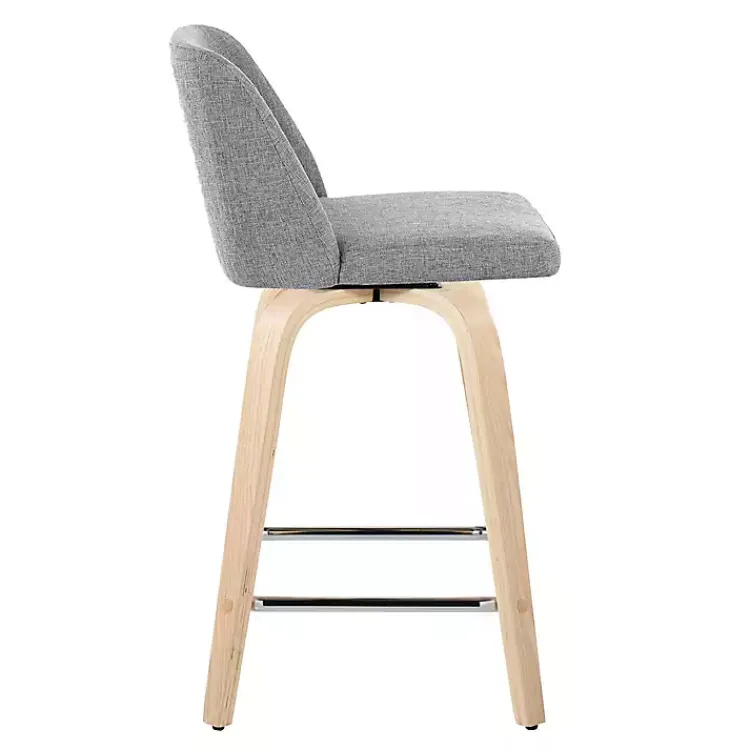 Kirklands Home Torino Upholstered Counter Stools, Set of 2 Gray New