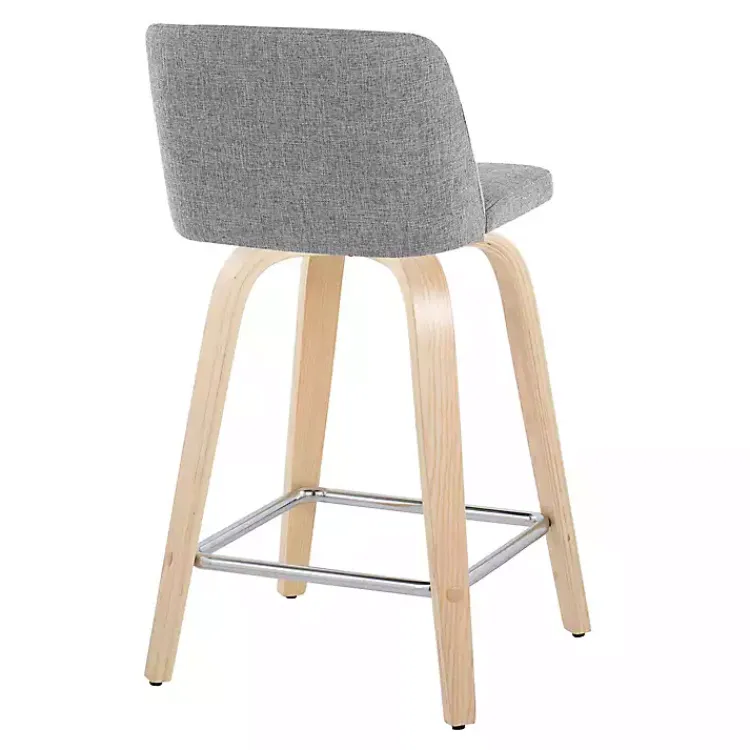 Kirklands Home Torino Upholstered Counter Stools, Set of 2 Gray New