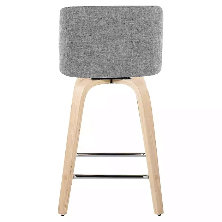 Kirklands Home Torino Upholstered Counter Stools, Set of 2 Gray New