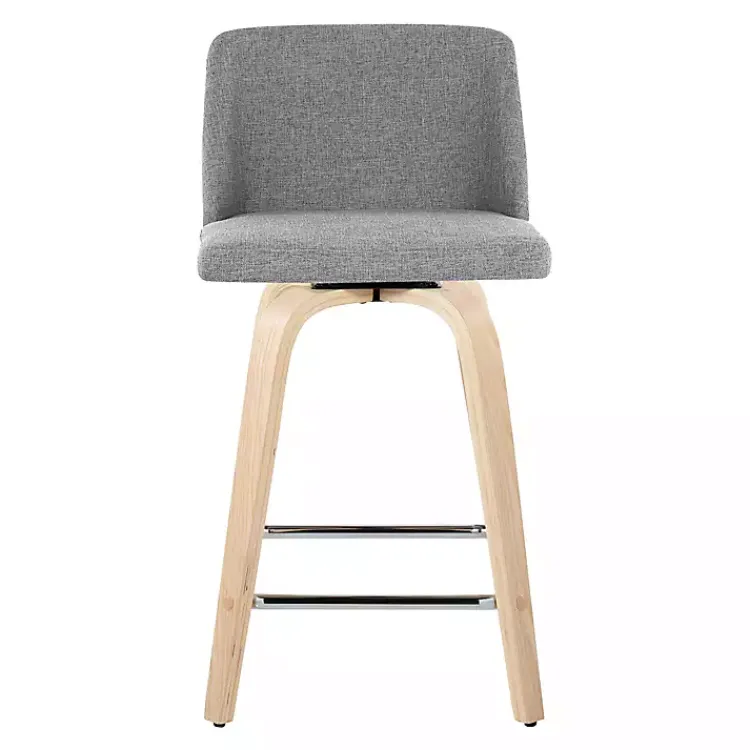 Kirklands Home Torino Upholstered Counter Stools, Set of 2 Gray New