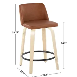 Kirklands Home Torino Upholstered Counter Stools, Set of 2 Gray New